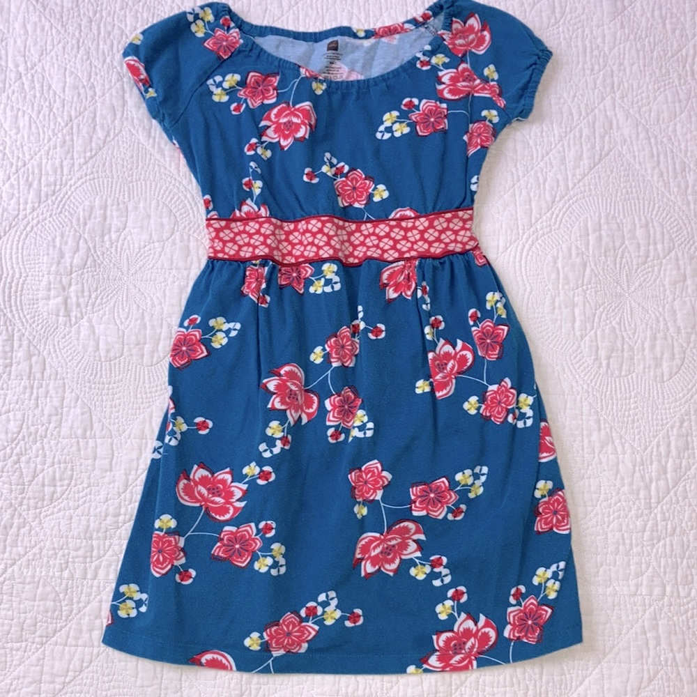 Tea blue floral dress size 7